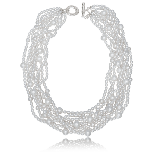 LR 660 “White Cosmo” 9-Strand Necklace