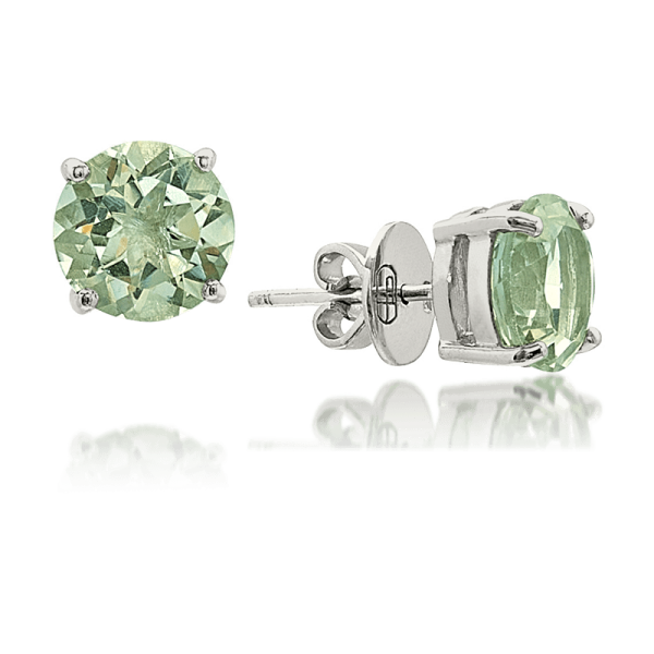 LR-715 Green Amethyst Stud Earrings