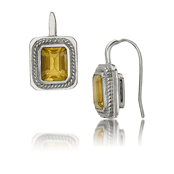 LR 722 Silver Earrings with Citrine