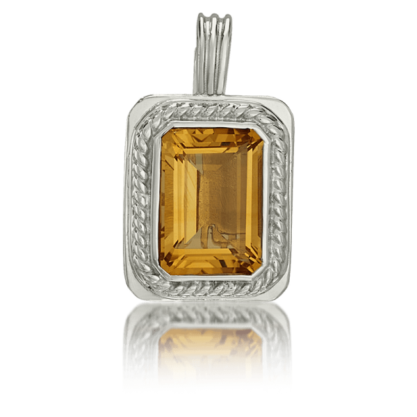 Silver Pendant with Citrine